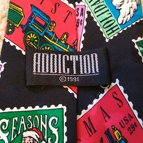 Vintage Christmas Postcard Tie. Addiction. Standard Size. - Picture 5 of 6